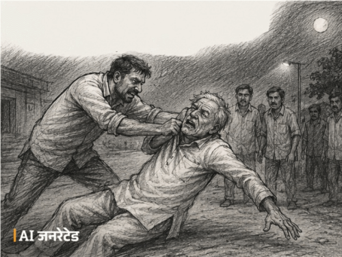 ट्रैक्टर से कुचलकर पिता की हत्या:बेटे ने मारपीट की, घसीटते हुए सड़क पर ले गया; जमीन को लेकर चल रहा था विवाद