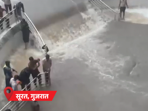 36 घंटे में 18 इंच बारिश, आधा सूरत डूबा:गुरुग्राम में हाईवे धंसा, 10km लंबा जाम; जबलपुर में 5 मंजिला बिल्डिंग गिरी