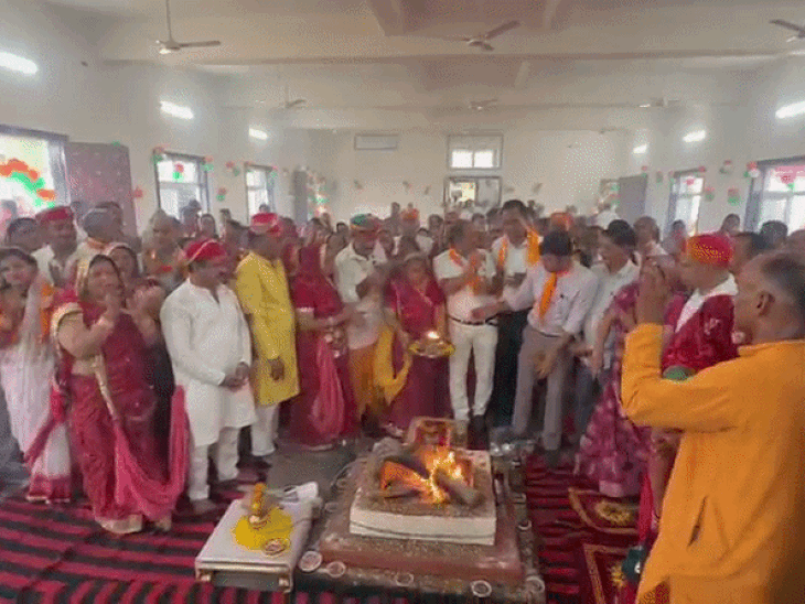 उदयपुर में औदीच्य ब्राह्मण समाज के भवन का लोकार्पण:रामस्नेही संत नरपतराम महाराज आए, चार जिलों के 150 से अधिक गांवों से आए समाजजन
