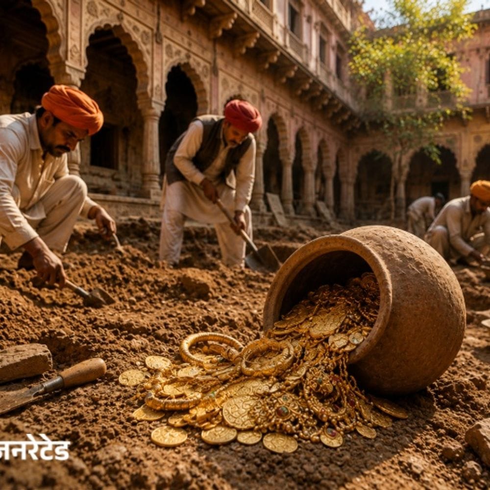 जमीन खुदाई में मिला खजाना किसका, मालिक या सरकार का?:जयपुर में घर में मिले सोने से भरे 15 कलश; 8 सवालों से समझें नियम