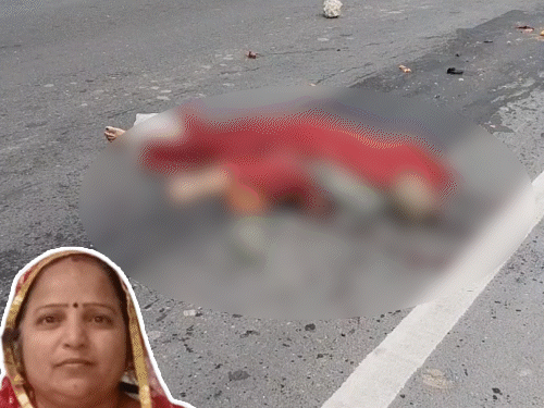 पति के सामने पत्नी को ट्रक ने कुचला:सड़क पर बिखरे शव के टुकड़े; स्कूटी पर डॉक्टर के जा रहा था दंपती