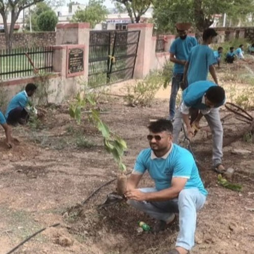 पाली के गर्ल्स कॉलेज में लगाए 50 पौधे:'एक व्यक्ति, एक पेड़' कैंपेन; सार संभाल की जिम्मेदारी दी