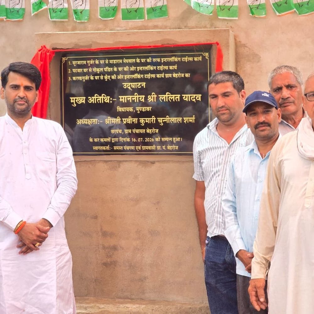 बहरोज में 15 लाख के विकास कार्यों का लोकार्पण:पुलिया, स्कूल के कमरों और मंदिर मार्ग को लेकर ग्रामीणों ने जताया आभार