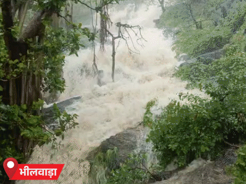 भीलवाड़ा के आसींद में 5.90 इंच बारिश, नदी उफान पर:टोंक के हॉस्पिटल में पानी भरा; अजमेर-उदयपुर समेत कई जिलों भी तेज बरसात