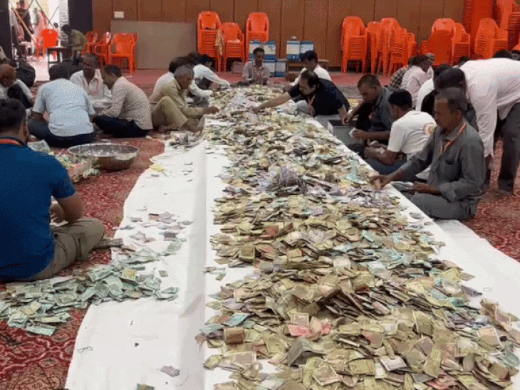 सांवलिया सेठ के भंडार से अब तक निकले 24.24 करोड़:तीसरे राउंड में मिले 7.63 करोड़, कल भी जारी रहेगी काउंटिंग